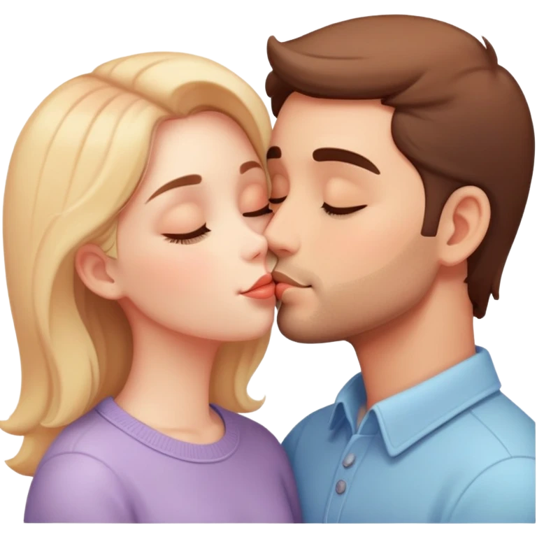 beautiful lush pastel warm-colored romantic kiss couple emoji
