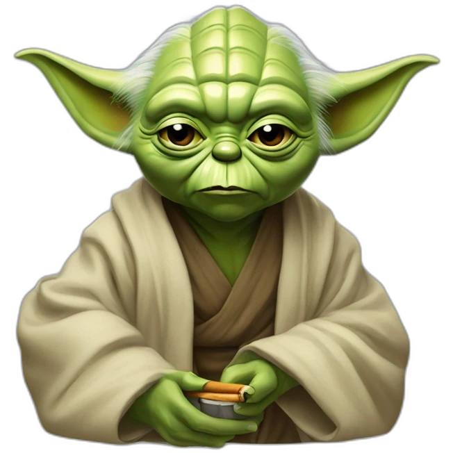 Yoda qui fume un cigare emoji