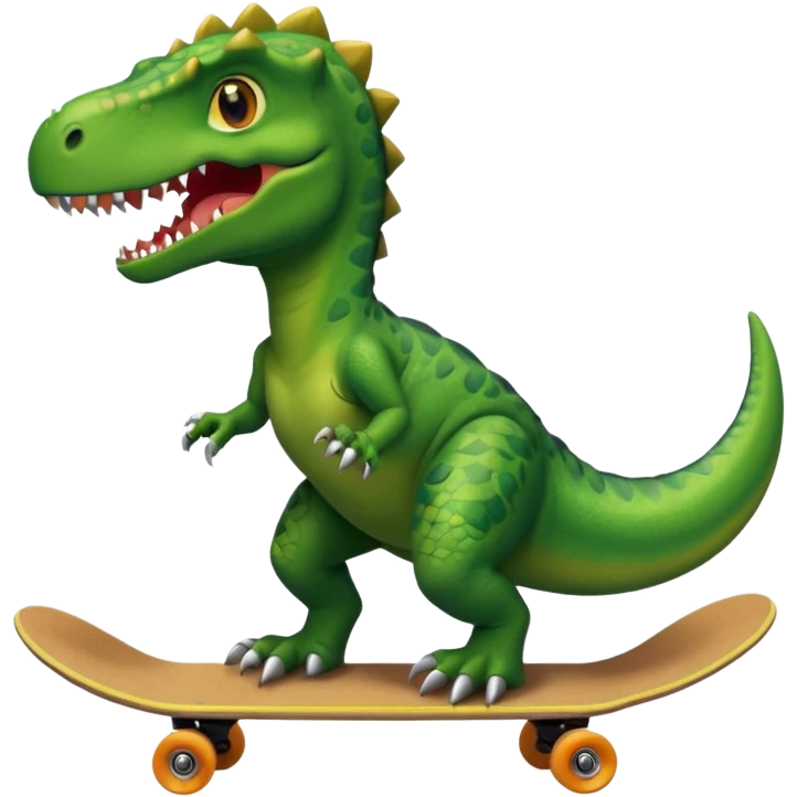 Dinosaur on a skateboard emoji