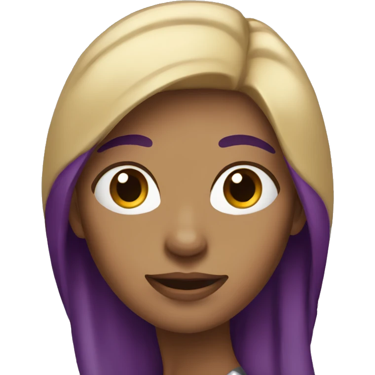 woman with long dark purple hair emoji