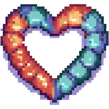 abstract representation of love and connection, using pixelated shapes and colors, no explicit imagery emoji