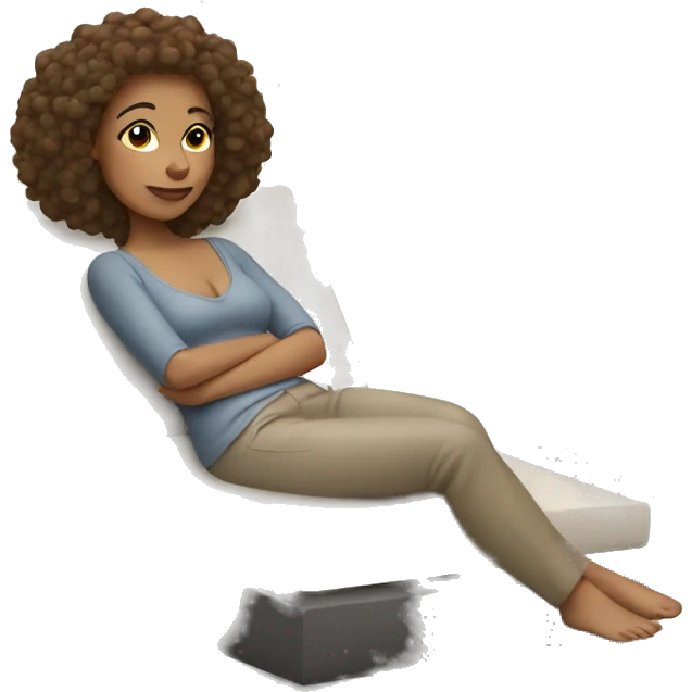 Light skin woman relaxing emoji