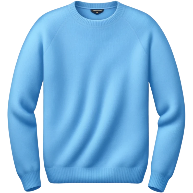 sky-blue sweater with light fabric folds and soft shading, casual style, Knitten. emoji