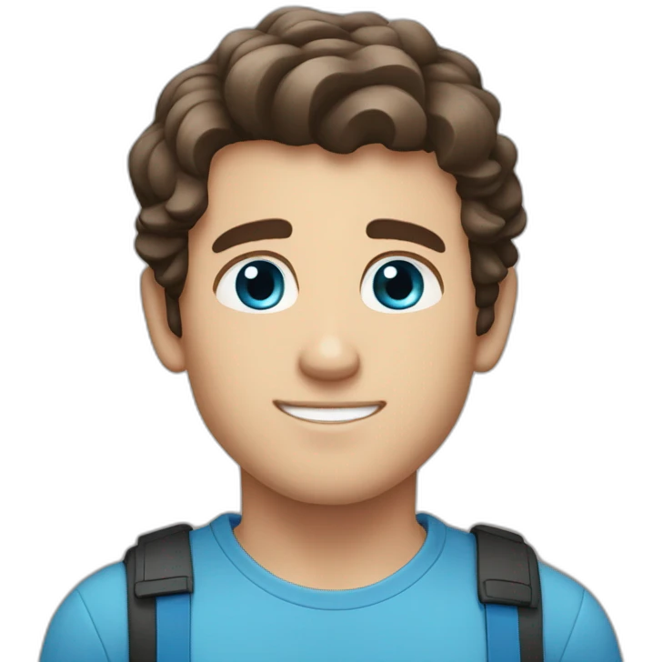1 light brown hair and blue eyes man and black hair one with blue eyes too emoji