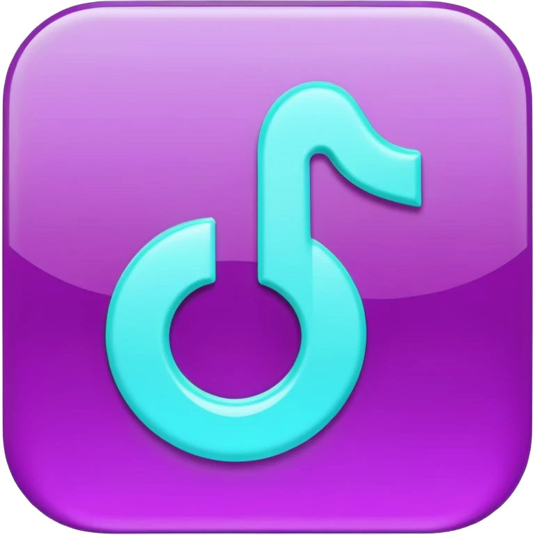Purple and Cian Symbol of TikTok  emoji