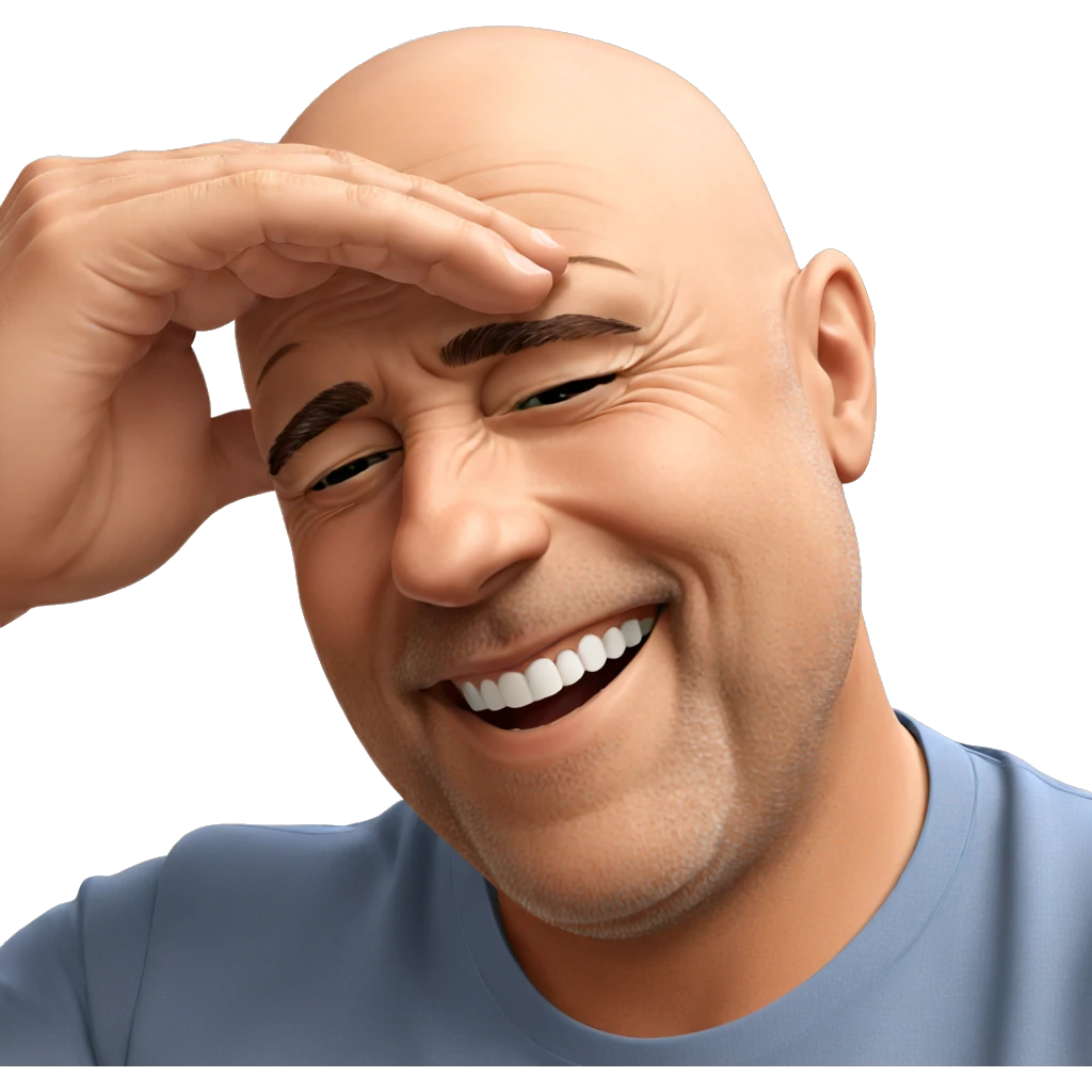 bald man smiling portrait emoji