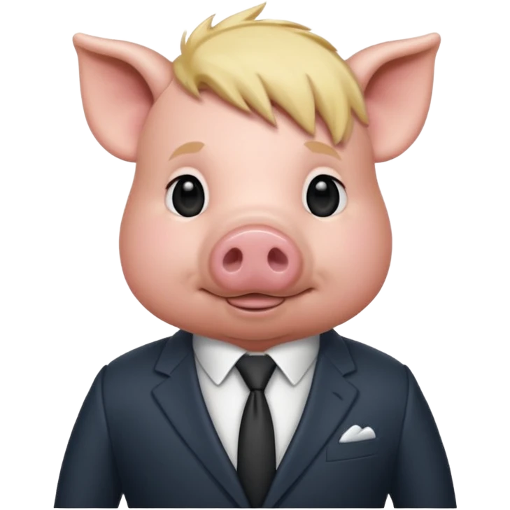pig blonde with suit emoji