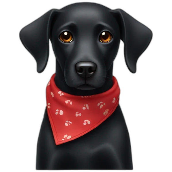 black-dog-with-a-red-bandana-around-its-neck emoji