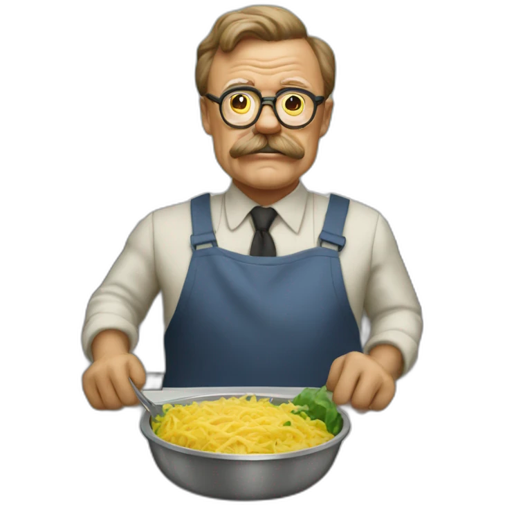 Theodore Roosevelt as a lunch lady emoji