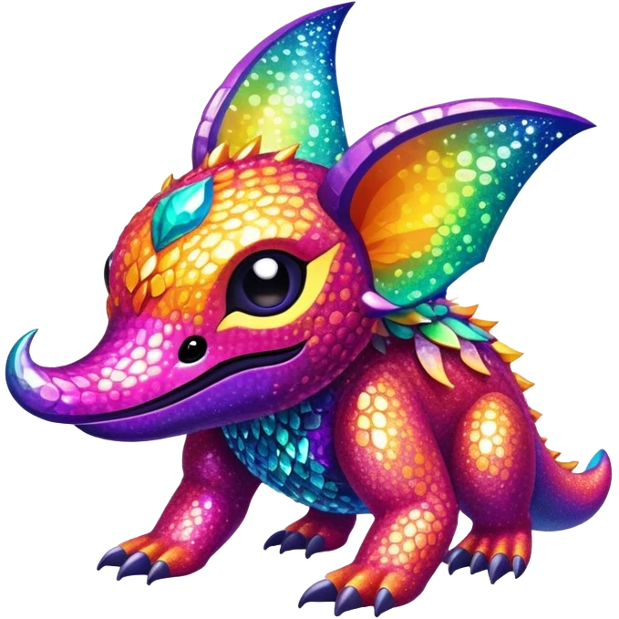 Vibrant Randomly-colored sparkly exotic Fakémon-creature emoji