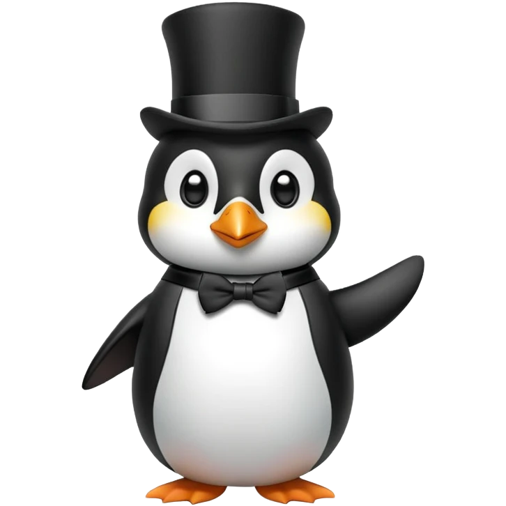 Penguin with top hat  emoji