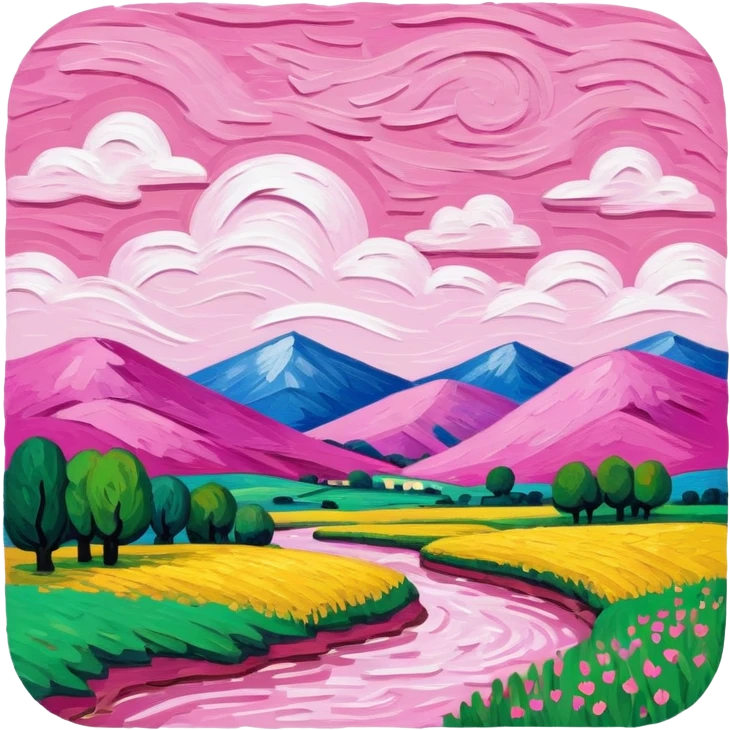 van gogh slop style pink SPAM art landscape emoji