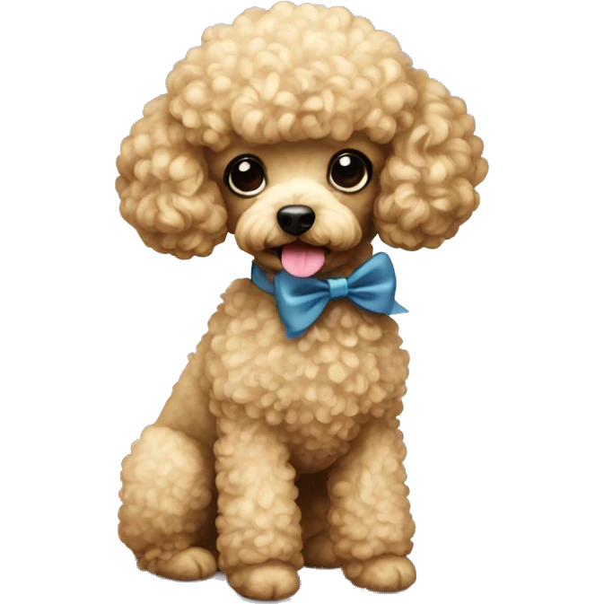 Mini poodle with bow emoji