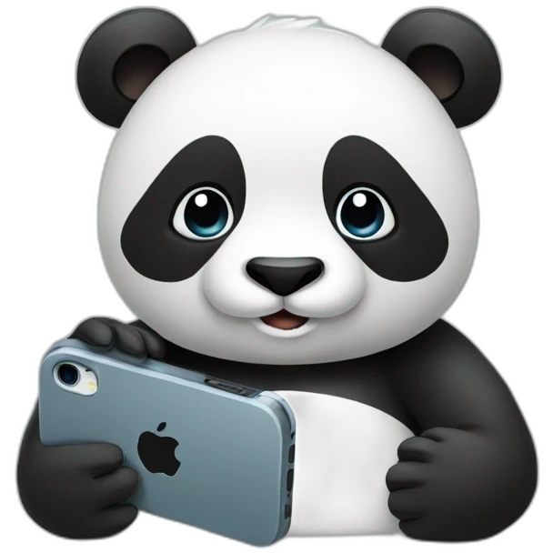 Panda holding an iPhone emoji