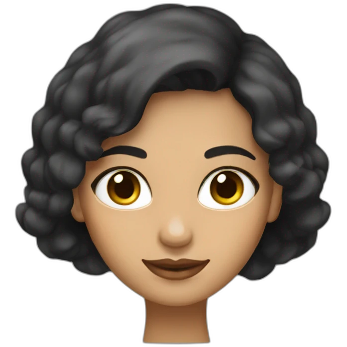 Mujer con ojos chinos cabello negro largo emoji
