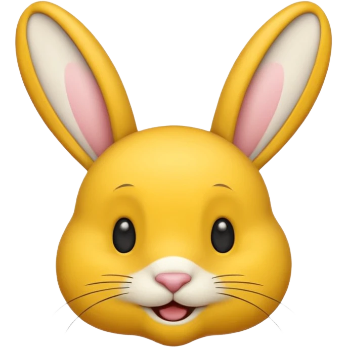 emoji d'une tête de lapin jaune et noire qui dit bonjour emoji