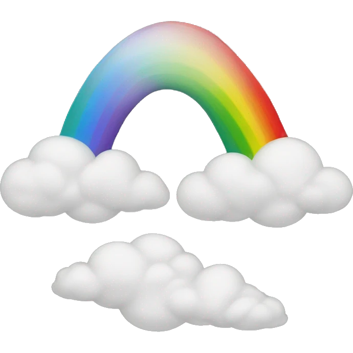 Black and white rainbow two clouds emoji
