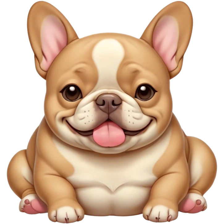 Cinematic Meme-Worthy Chubby Sleeping Fawn French Bulldog Portrait Emoji, Head resting peacefully with a contented smile, showcasing a delightfully chubby build and a luxuriously soft fawn coat, eyes shut in a serene nap, Simplified yet hilariously adorable features, highly detailed, glowing with a soft, drowsy light, high shine, relaxed and utterly lovable, stylized with an air of playful laziness, bright and heartwarming, soft glowing outline, capturing the essence of a comically sleepy companion, so meme-worthy it feels like it could instantly become the next viral sensation of adorable slumber! emoji