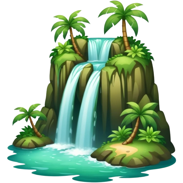 Hawaiian waterfall emoji