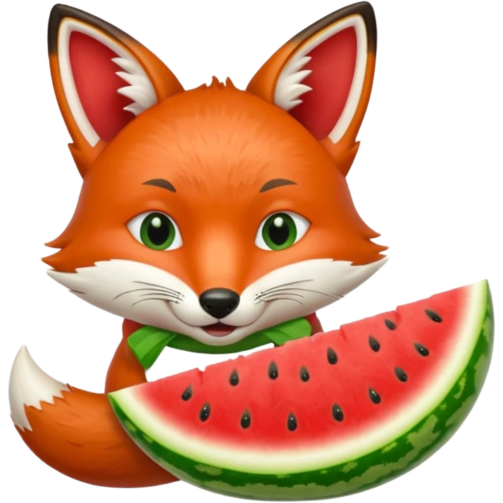 fox eating watermelon emoji