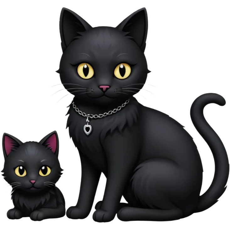 Goth cat get tattooed emoji