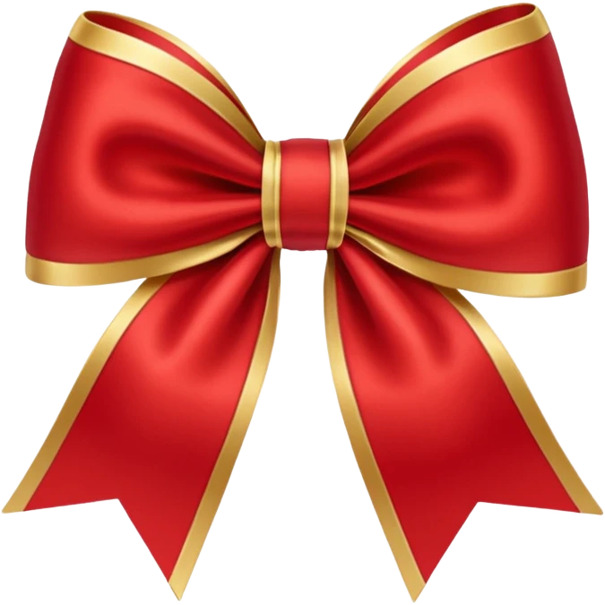 Red christmas bow with gold emoji