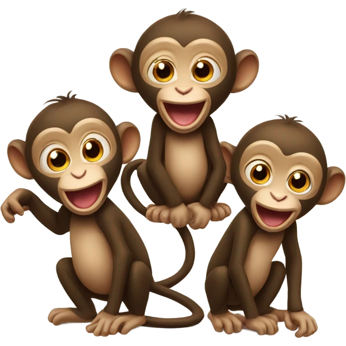 Three little monkeys  emoji