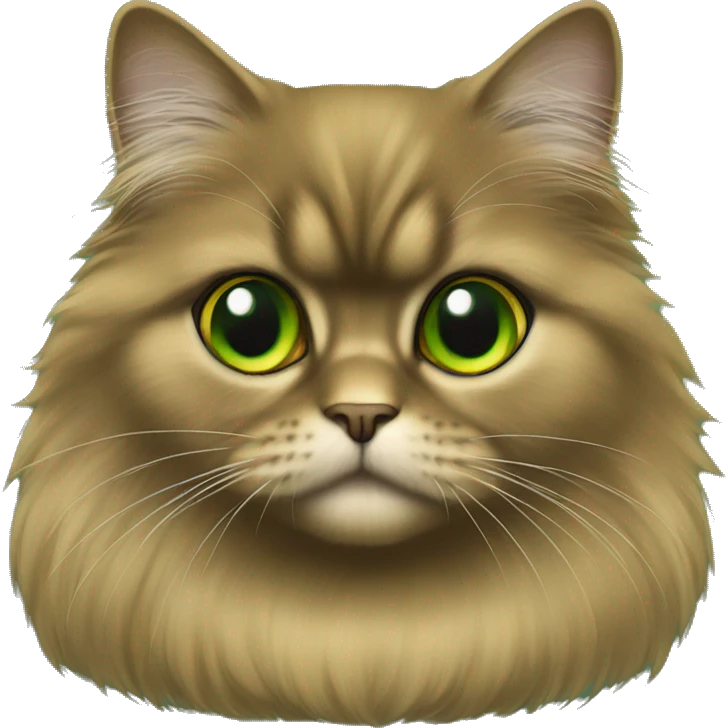 Female dark Gold fur Persian with green eyes emoji