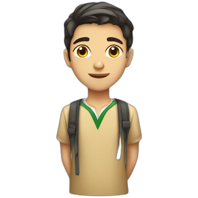 Sadegh Parvaneh high school boy with long ears emoji