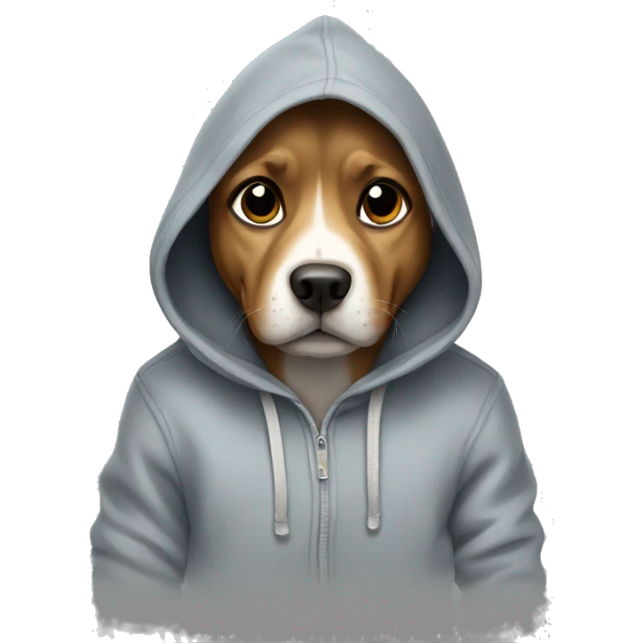 Dog wearing a hoodie emoji