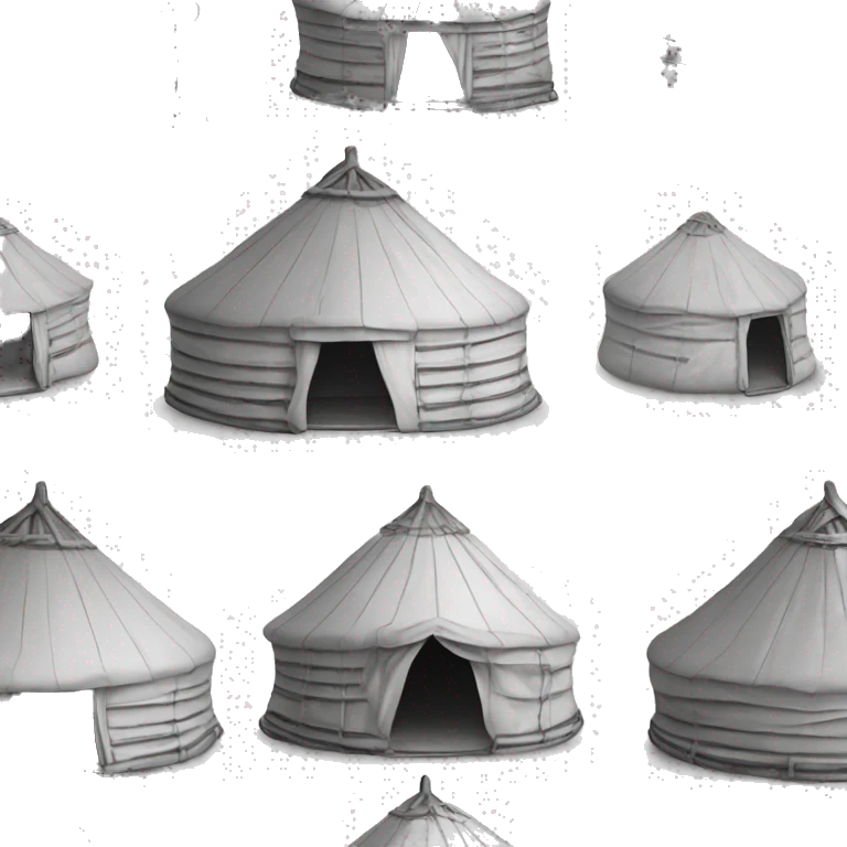 yurt monochrome detailed emoji