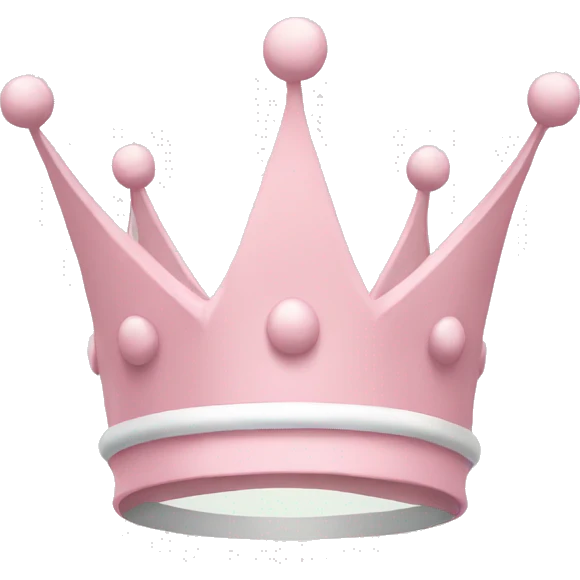 White and pastel pink crown emoji