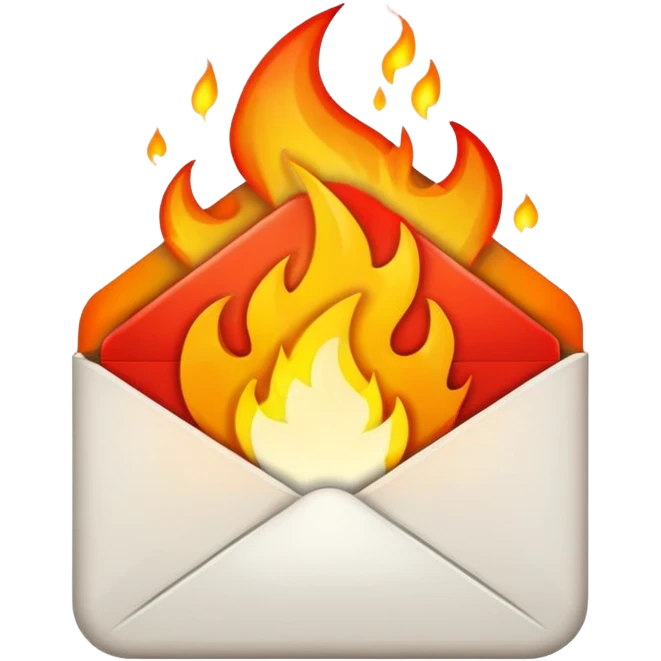 White Email with fire emoji