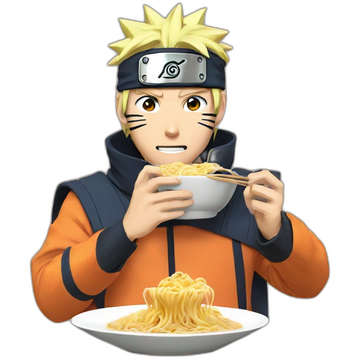Naruto eating ramen emoji