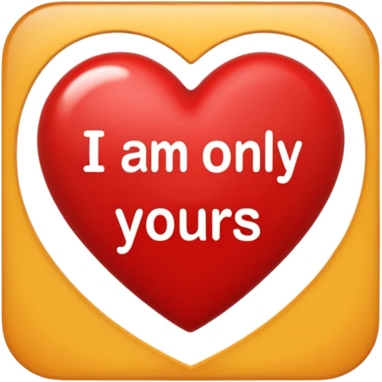 "I am only yours" Words in a heart emoji