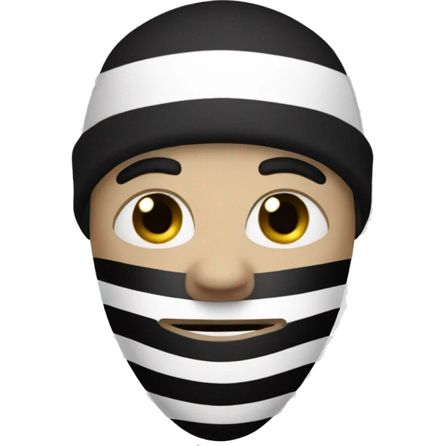 Robber with white and black stripes emoji