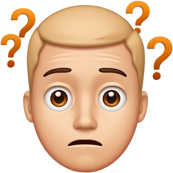 A confused character with question marks around its head emoji