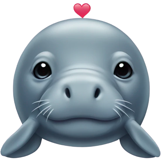 Manatees with eyelashes in love  emoji