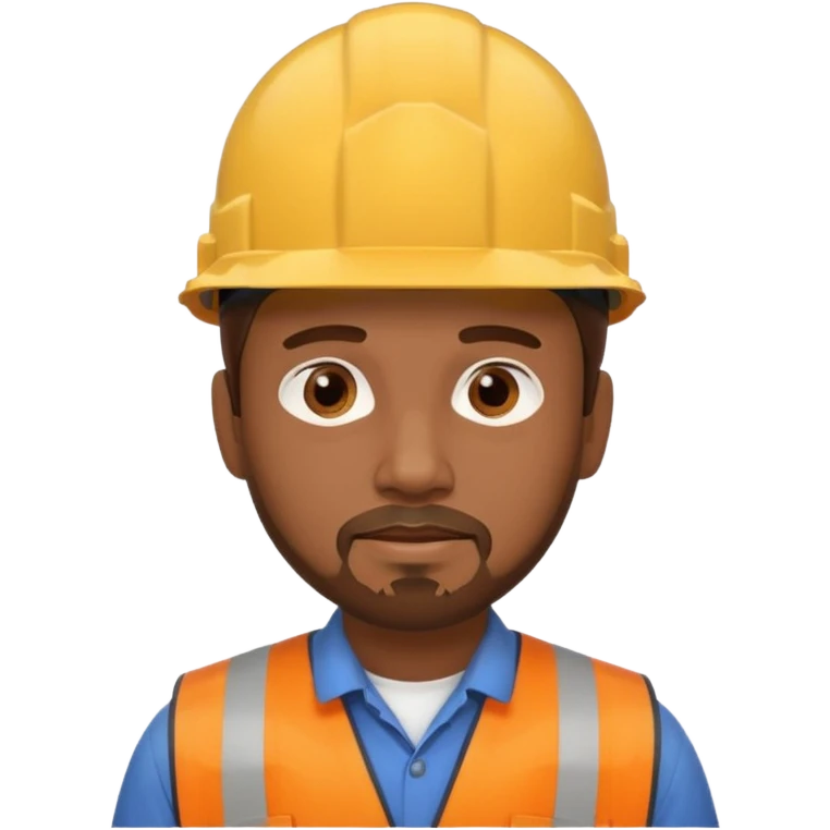 guy with brown hair and brown eyes with a goatee and short hair wearing a hard hat  emoji