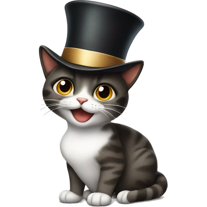 cat with tophat emoji