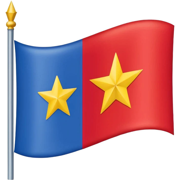 Make an emoji of a flag that is red blue red it’s a  yellow star in the middle no stick  emoji