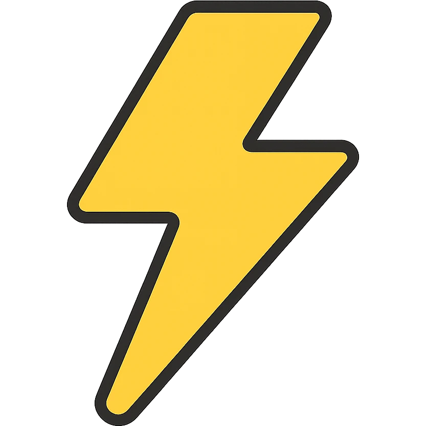 color outline icon of a lightning bolt emoji