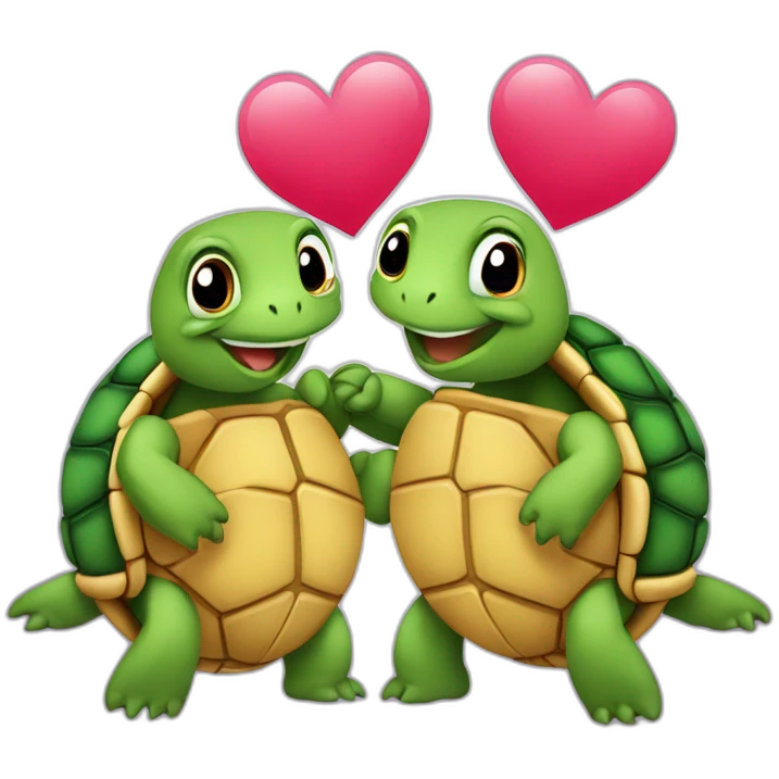 Deux Tortue qui fon l'amour emoji