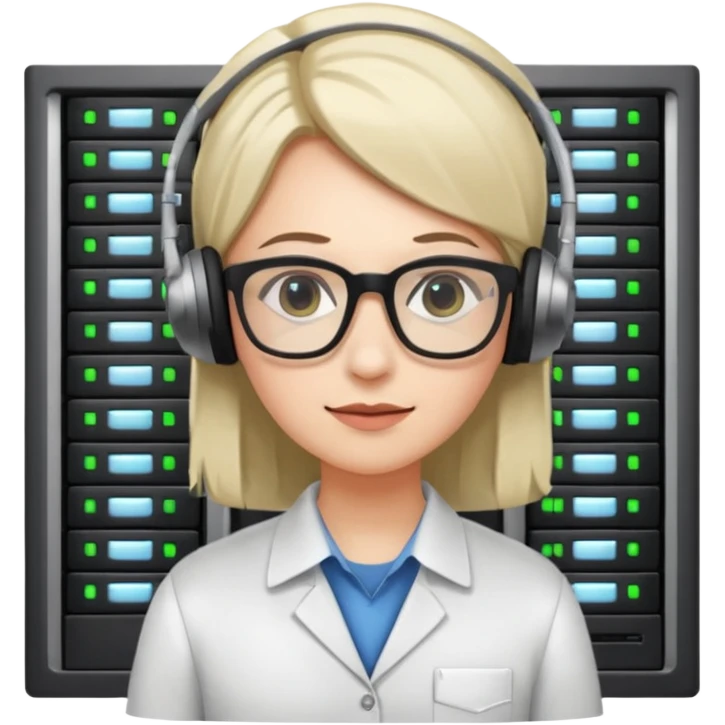 system administrator with a server behind emoji