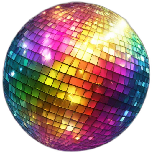 colorful disco ball with sparkles emoji