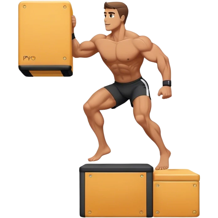 buff man step onto plyo-box side-view emoji
