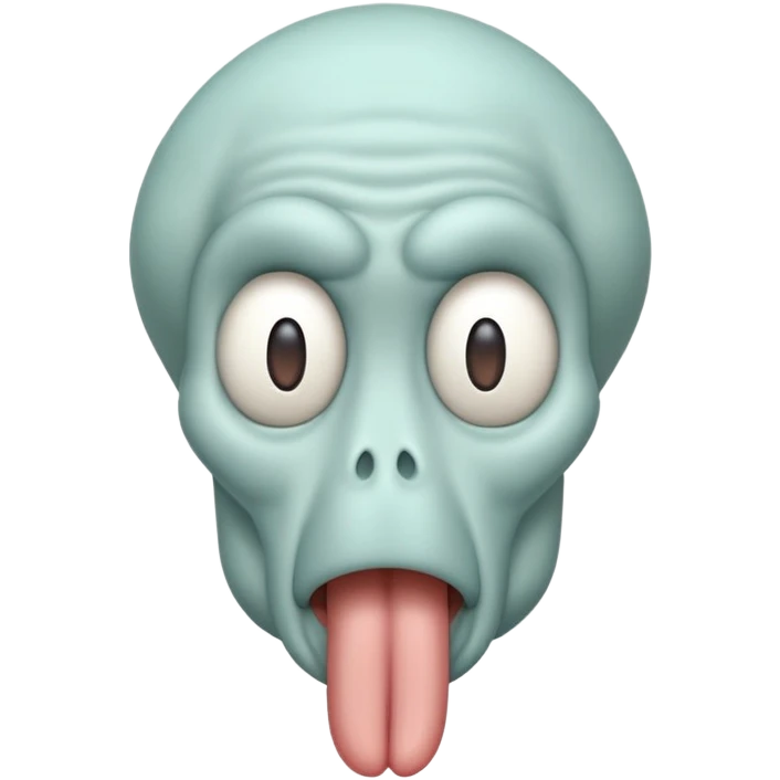 squidward tounge sticking out emoji