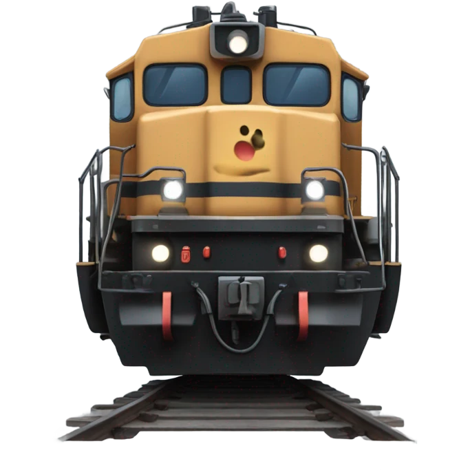 A electric locomotive (With little shiny black Kirby eyes) emoji
