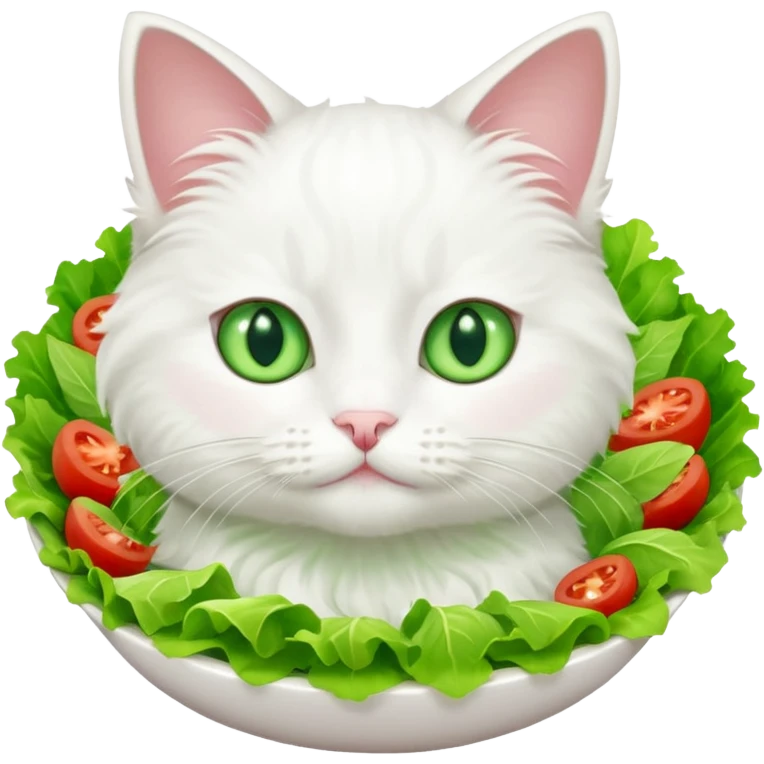 White salad cat emoji