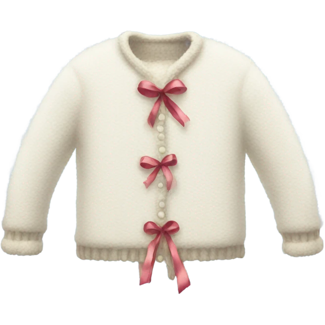 White fuzzy sweater with ribbons  emoji